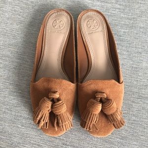 Tory Burch Suede Slip on Loafers